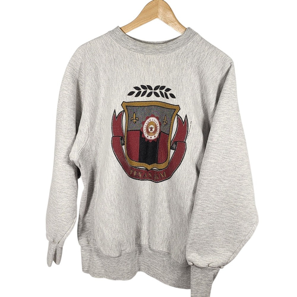 Vintage Rugged Sweats Texas A&M University Crewneck Sweatshirt Large‎ Gray